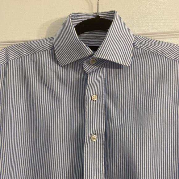 Cafe Cotton Barney sky blue stripe slim fit shirt - Picture 9 of 10